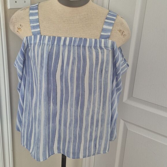 Vince Camuto Blue and White Striped Top - Picture 7 of 16